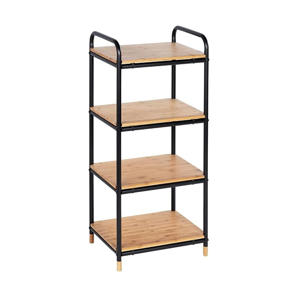 Wenko Loft Rack - 4 Shelves Black & Natural
