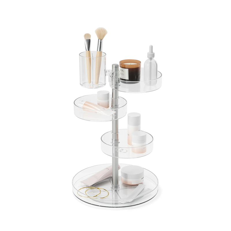 Umbra Pirouette Cosmetic Organizer - Clear & Nickel