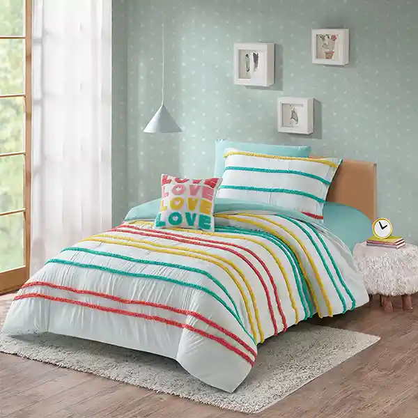 Nova Home "Haisley" Kid's Comforter Set - 7 Pcs - Queen - Pink