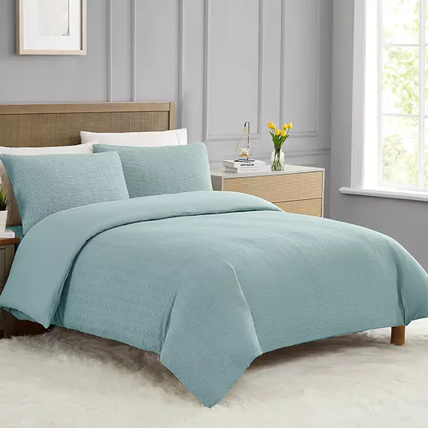 Nova Home Simply Crinkled Comforter Set -Petrol (Available in Sizes)
