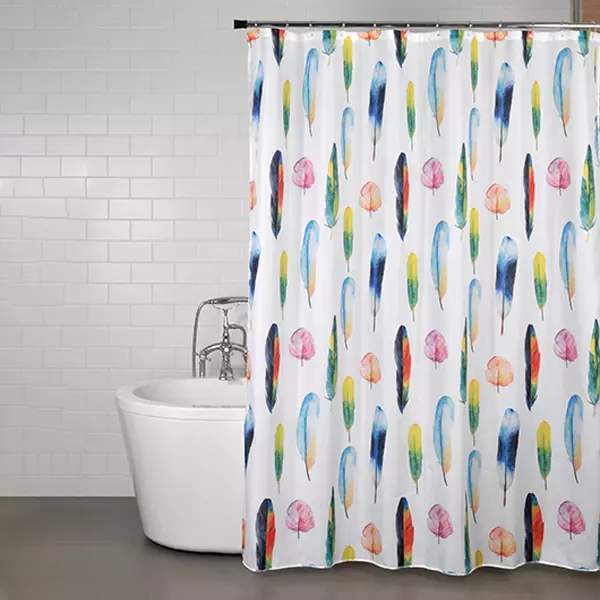 Weva "Feathers" Waterproof Shower Curtain - 180x200 cm - Multicolor