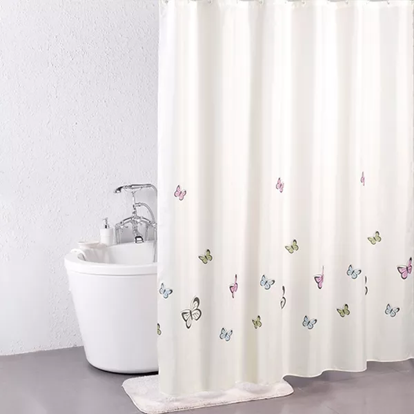 Weva "Butterfly" Waterproof Shower Curtain - 180x200 cm - Beige