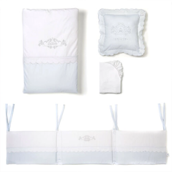 Funna Prince Baby Bed Set - 8 Pcs - Blue