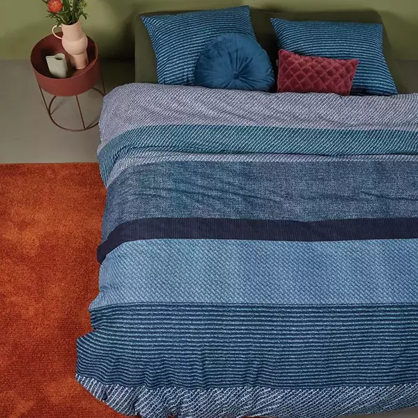 Bedding House "Jacco" Duvet Cover Set - 100% Cotton - Blue (Available In Sizes)