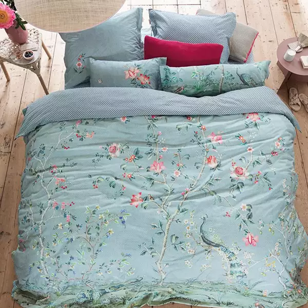 Bedding House Okinawa Duvet Cover Set - 100% Cotton, 200 Thread - King & Super King - 3 Pcs - Blue