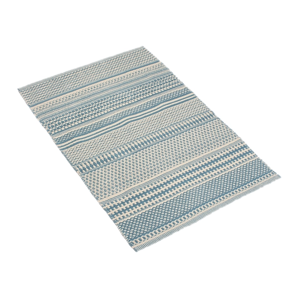 Nova Home Samaira Hand Woven Rug - 100% Cotton - 60x90 Cm - Blue