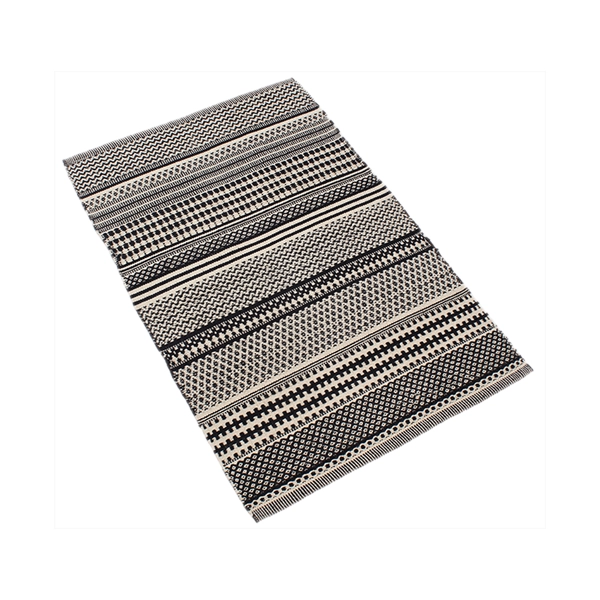 Nova Home Samaira Hand Woven Rug - 100% Cotton - 60x90 Cm - Black