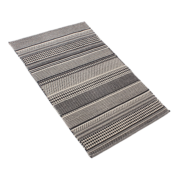 Nova Home Samaira Hand Woven Rug - 100% Cotton - 70x140 Cm - Black