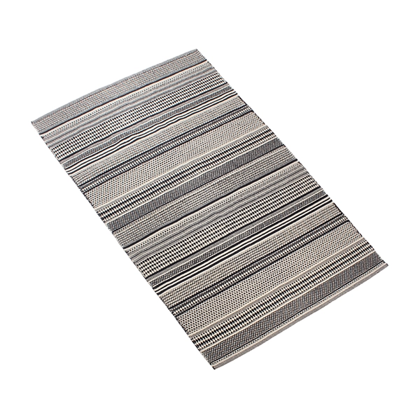 Nova Home Samaira Hand Woven Rug - 100% Cotton - 120x180 Cm - Black