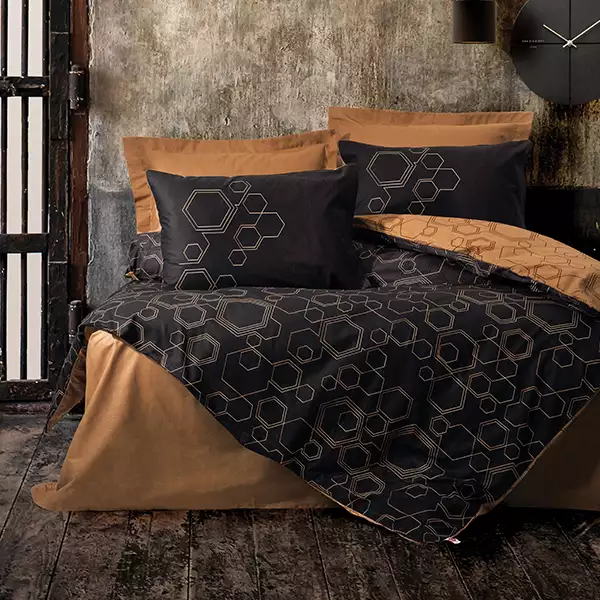 Nova Home Dawn Duvet Cover Set - 100% Cotton - King & Super King - 4 Pcs - Black