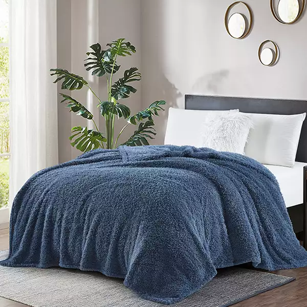 Nova Home Fur Fluffy Blanket - Blue (Available in Sizes)