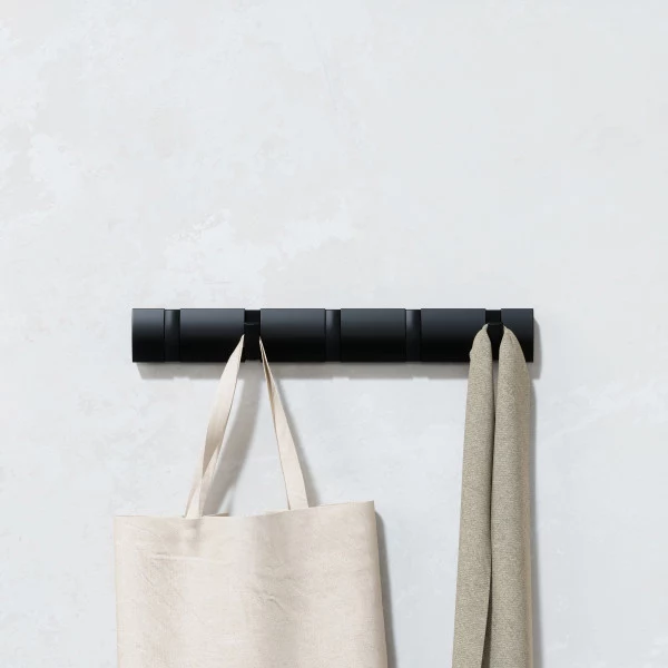 Umbra "Flip" 5 Wall Hook - Wood - Black