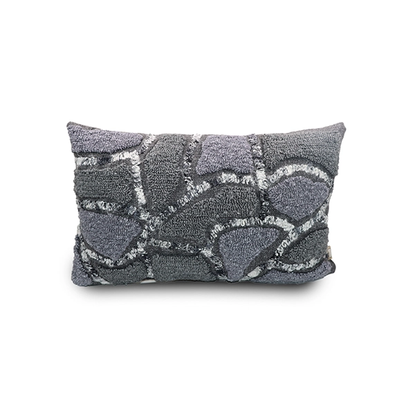 Nova Home Edina Handmade Embroidered Cushion Cover - 35x55 Cm - Grey