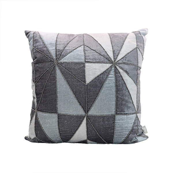 Nova Home Melfi Handmade Embroidered Cushion Cover - 50x50 Cm - Grey