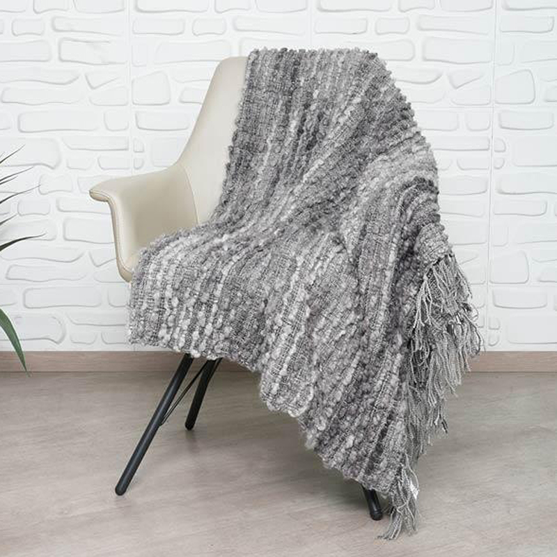 Nova Home Bree Knitted Throw - 130X170 Cm - Grey