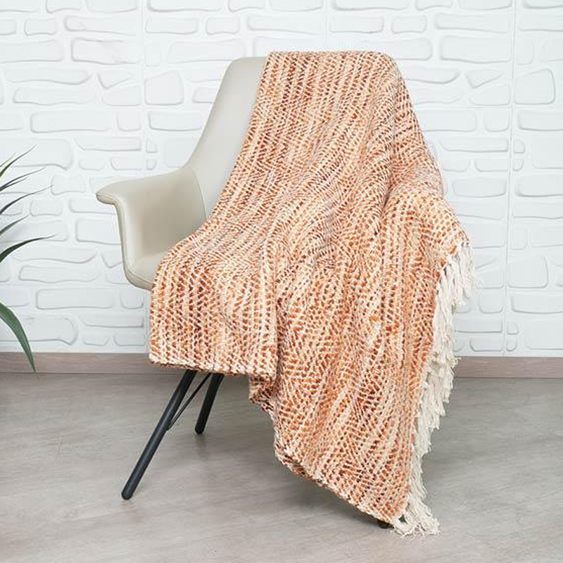 Nova Home Morgan Knitted Throw - 130X170 Cm - Terra