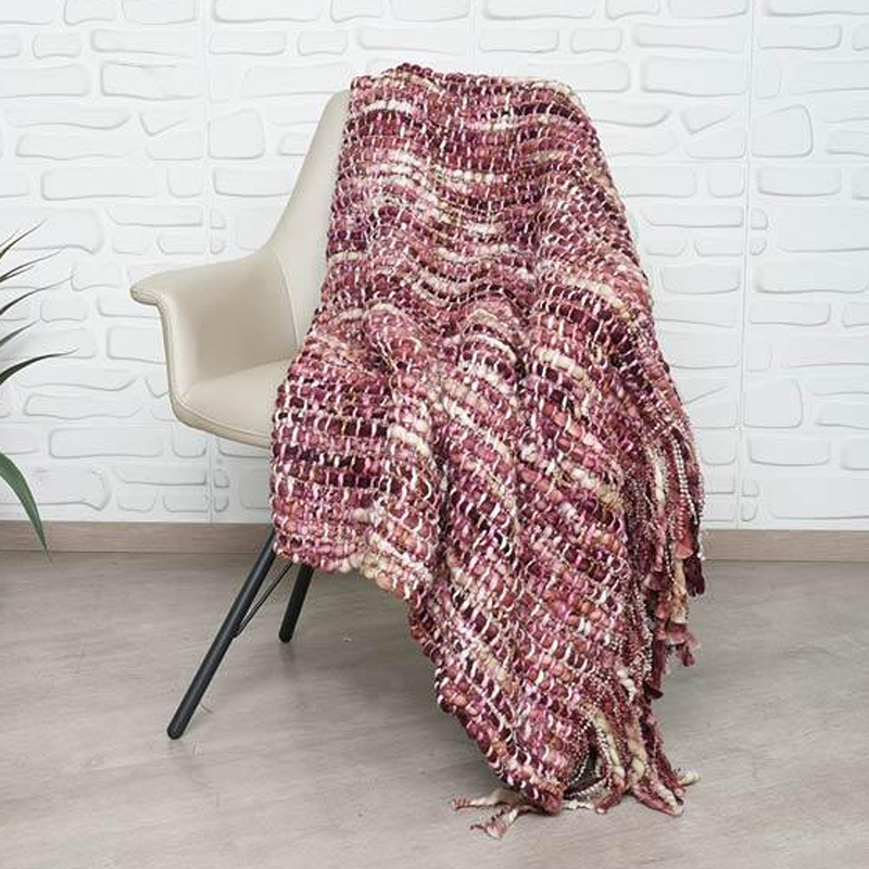 Nova Home Picco Knitted Throw - 100% Acrylic - 130X170 Cm - Fushia