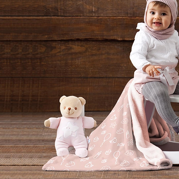 Manterol Nube Baby Blanket - 100% Microfiber - 70x100 cm - Pink