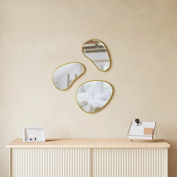 Umbra Hubba Pebble Mirror Set - 3 Pcs - Brass