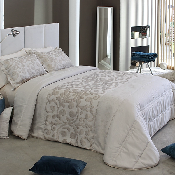 Nova Home Garen Spanish Jaquard Comforter Set - 6pcs - King & Super King - Beige