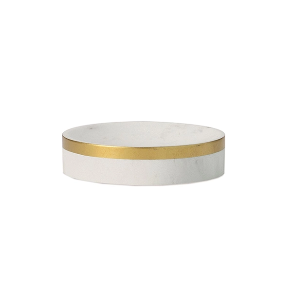 Andrea Soap Dish BA72071 - Polyresin - White & Gold