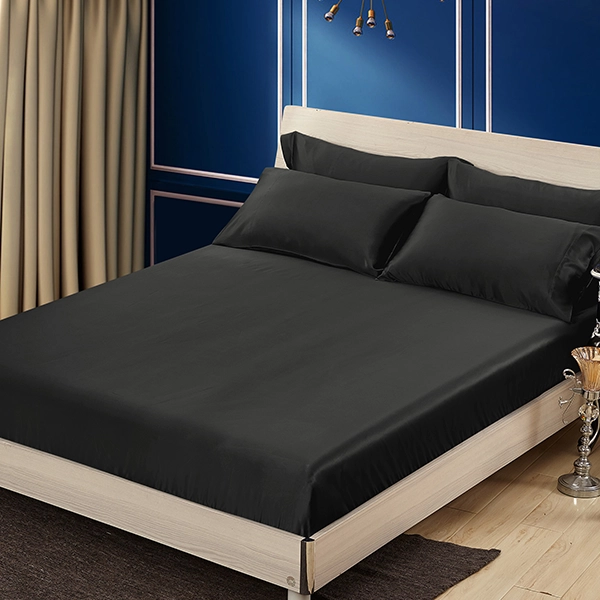 Lilysilk Plain Fitted Sheet - King & Super King - 3Pcs - Black