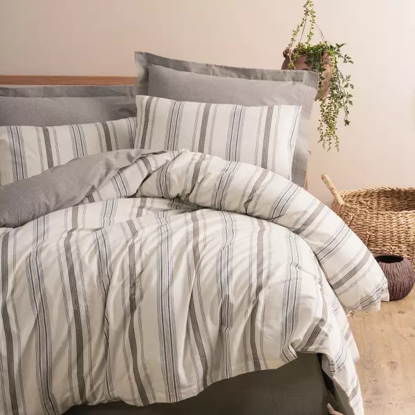 Nova Home Neoma Duvet Cover Set - 100% Cotton - Single & Twin - 3 Pcs - Grey