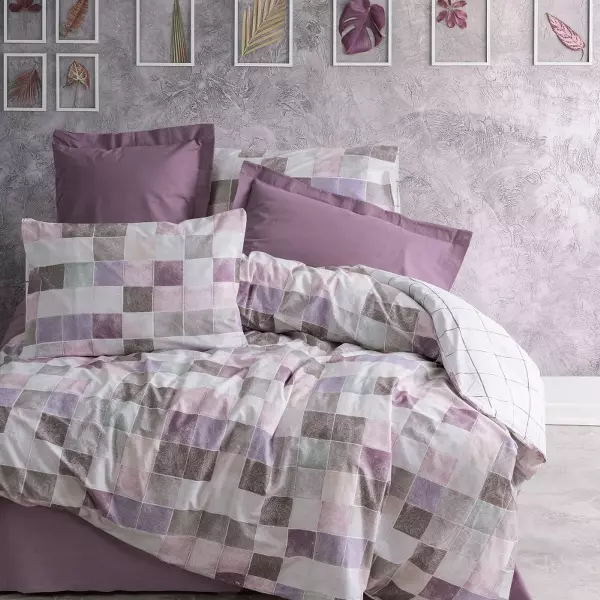 Nova Home Maro Duvet Cover Set - 100% Cotton - Single & Twin - 3 Pcs - Purple