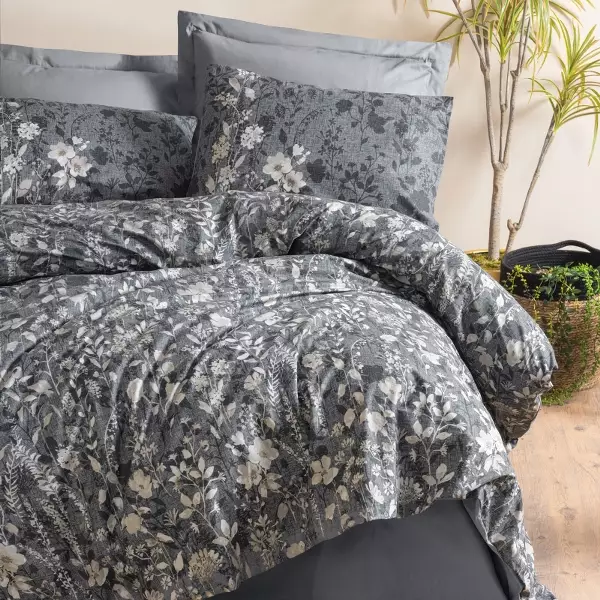 Nova Home Comely Duvet Cover Set - 100% Cotton - King & Super King - 4 Pcs - Grey