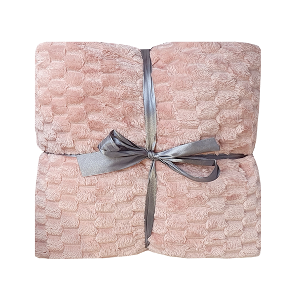 Nova Home Maze Winter Soft Flannel Blanket - Blush (Available In Sizes)