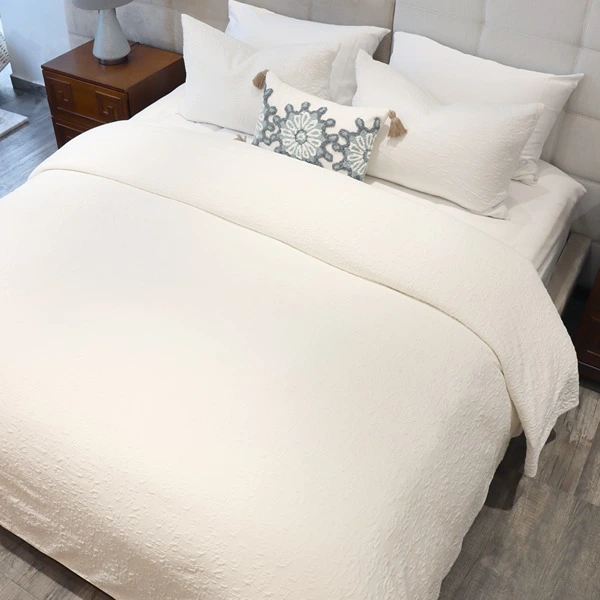 Nova Home Whispers Knitted Cotton Bedspread Set - King & Super King - 3 Pcs - White
