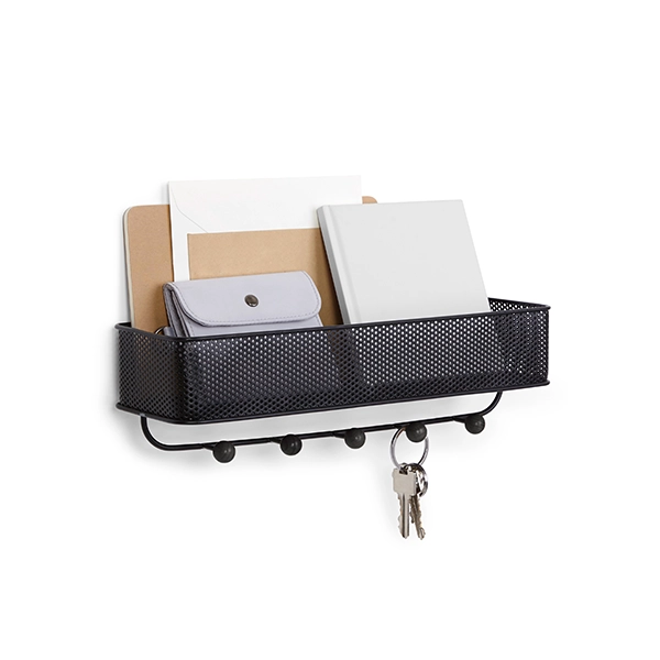 Umbra Estique Wall Organizer - 5 Hook - Black & Walnut
