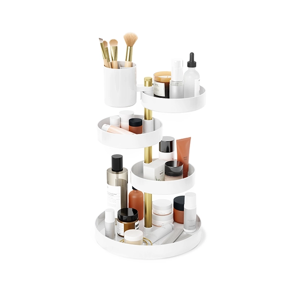 Umbra Pirouette Cosmetic Organizer - White & Brass