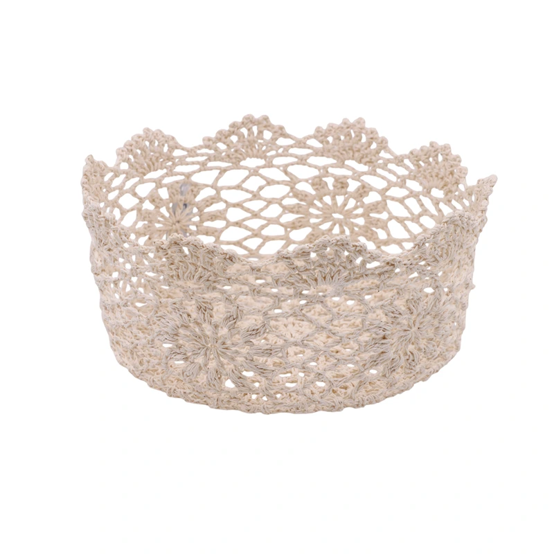 Nova Home "Knotbox" Cotton Crochet Basket - Ivory