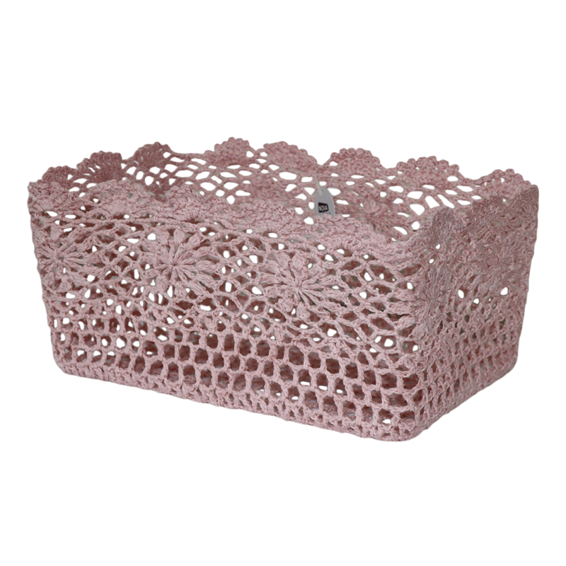 Nova Home "Threadlet" Cotton Crochet Basket - Rose