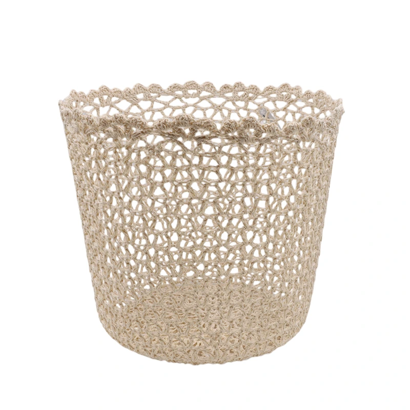 Nova Home "Cove" Cotton Crochet Basket - Ivory