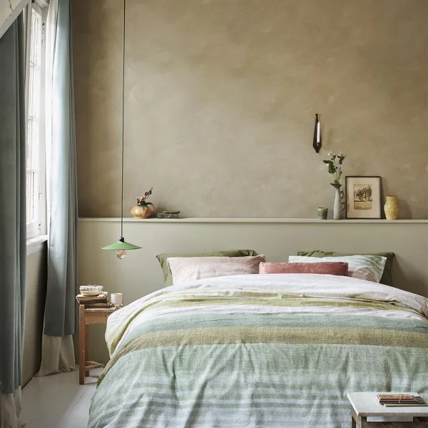Bedding House Tone Duvet Cover Set - 100% Cotton - Queen - 3 Pcs - Green