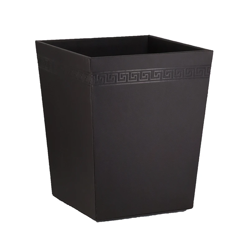 Nova Home Versace Leather Bin Basket - Black