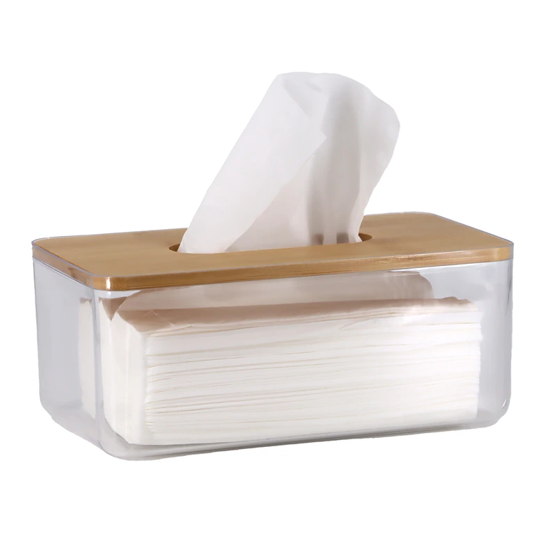 Weva Neo Wood & Acrylic Tissue Box - Transparent