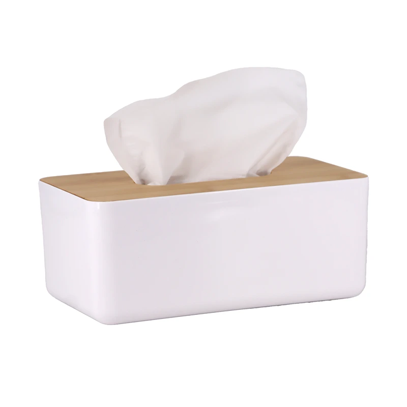 Weva Neo Wood & Acrylic Tissue Box - White