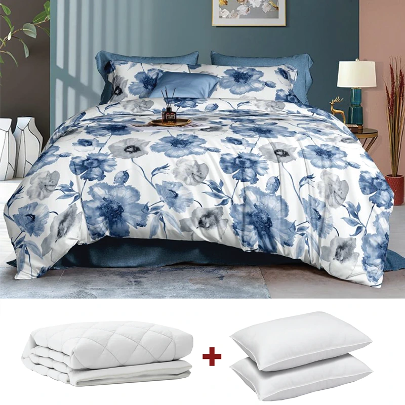 Nova Home Whispers Printed Duvet Cover Bundle (Twin 7 Pcs, King 9 Pcs)