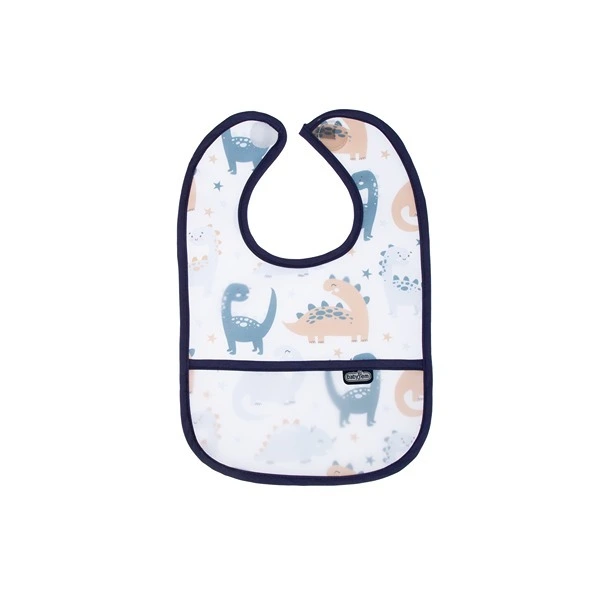 BabyJem Dinosaur Double Sided Waterproof Baby Bib , 6 - 24 months - Blue