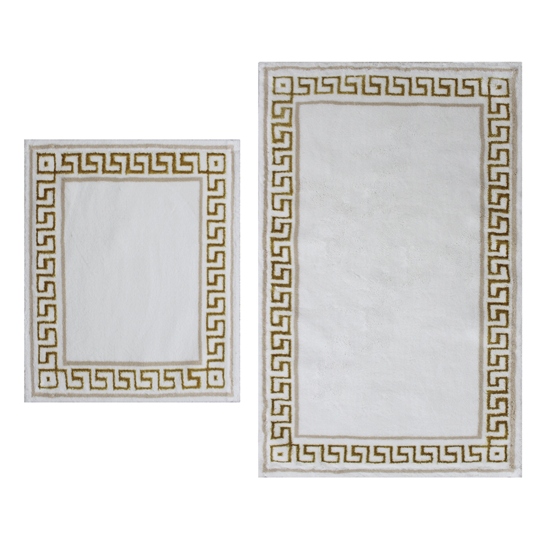 Nova Home Hopy Cotton Bath Rug Set - 2Pcs - Gold