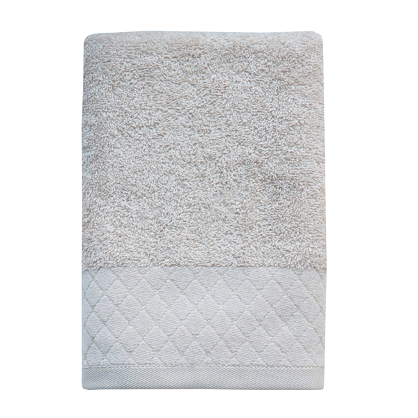 Nova Home Paragon Jacquard with Silver Details Towel - 100% Cotton - Beige (Available In Sizes)