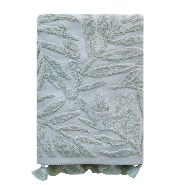 Nova Home Infinite Jacquard Towel with 3D Texture - 100% Cotton - 50x90 Cm - Light Green