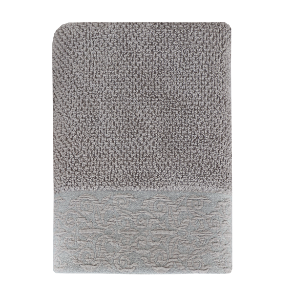 Nova Home Minto Jacquard Embroidered Towel - 100% Cotton - Grey (Available In Sizes)