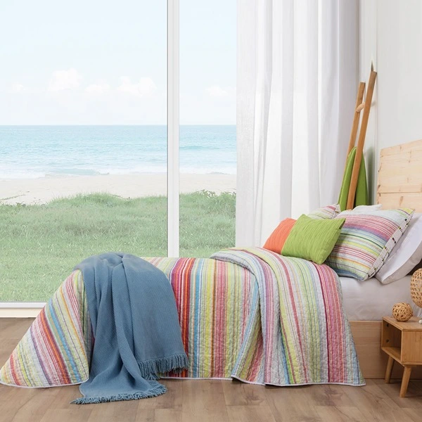 Manterol Bouti Rigatone Reversible Bed Spread Set - Multicolor (Available In Sizes)