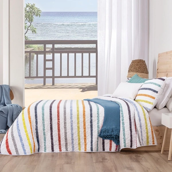 Manterol Bouti Colors Reversible Bed Spread Set - 3 Pcs - King & Super King - Multicolor