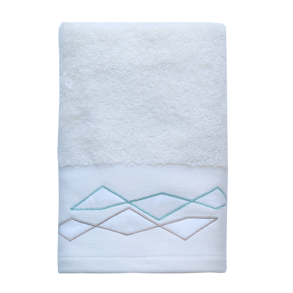 Nova Home Celine Towel with Satin Details - 100% Cotton - White (Available In Sizes)