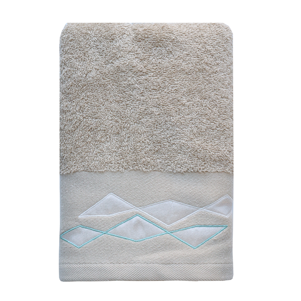 Nova Home Celine Towel with Satin Details - 100% Cotton - Beige (Available In Sizes)